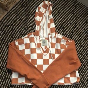 Urban Outfitters Cropped Checkered Hoodie